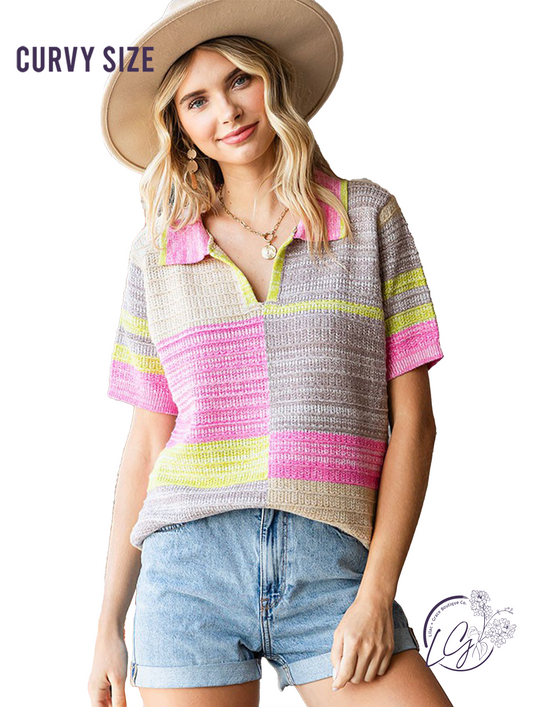 Curvy Gentle Light Short Sleeve Sweater