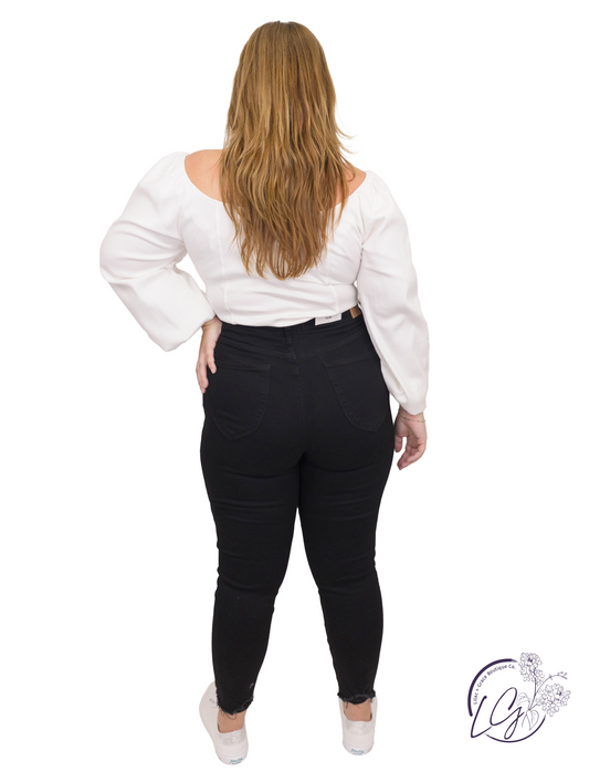 Curvy Zea Control Top Skinny W/Shark Bite Hem By Judy Blue