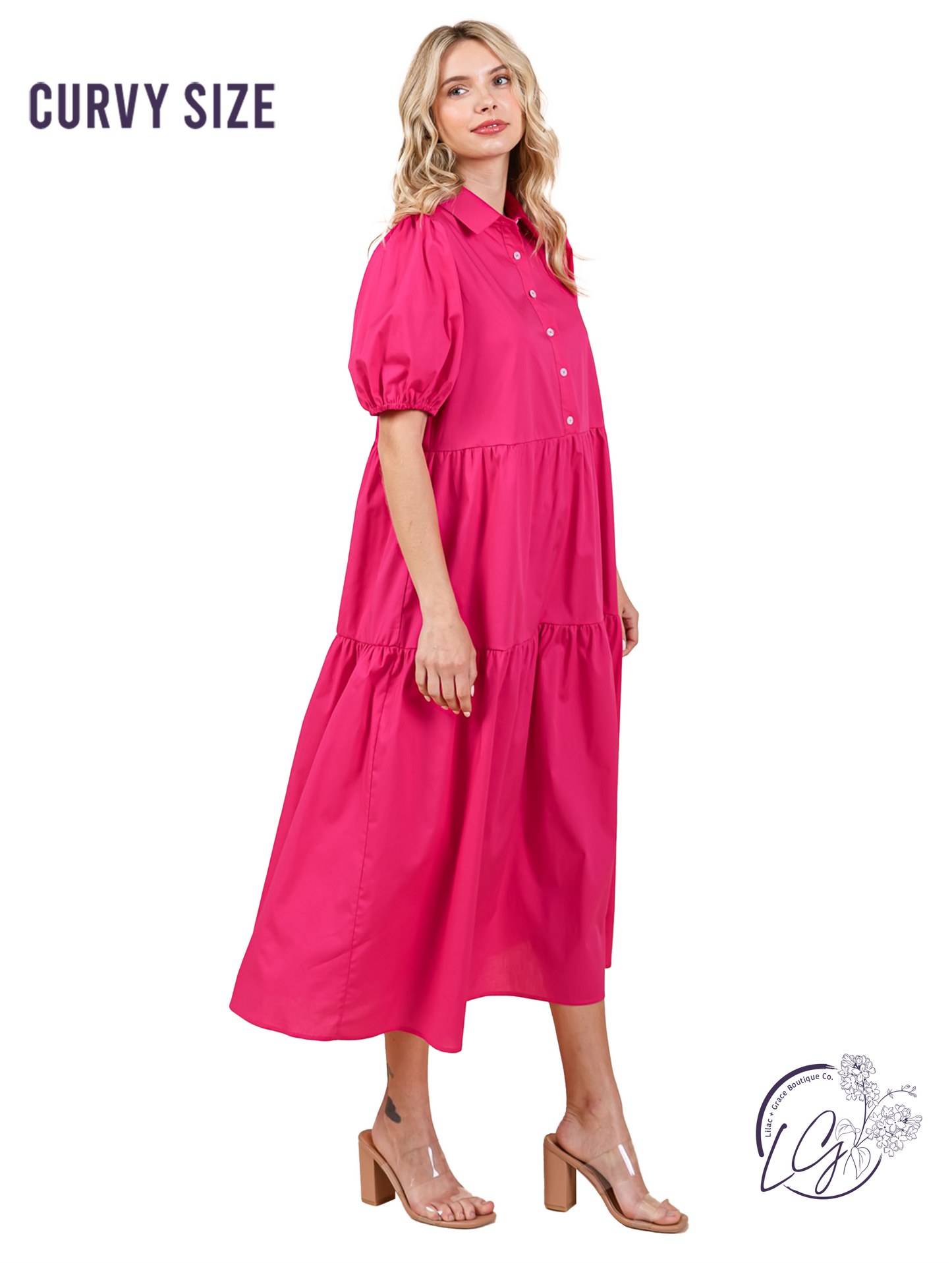 Curvy Flowing Freedom Midi Dress