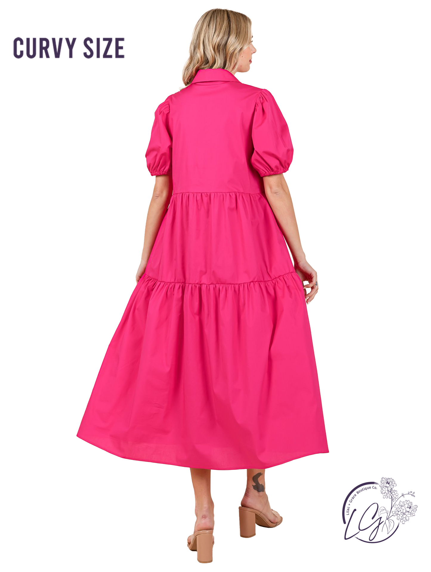 Curvy Flowing Freedom Midi Dress