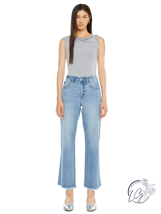 Sylvie High-Rise Slim Wide Leg Jeans by Kan Can