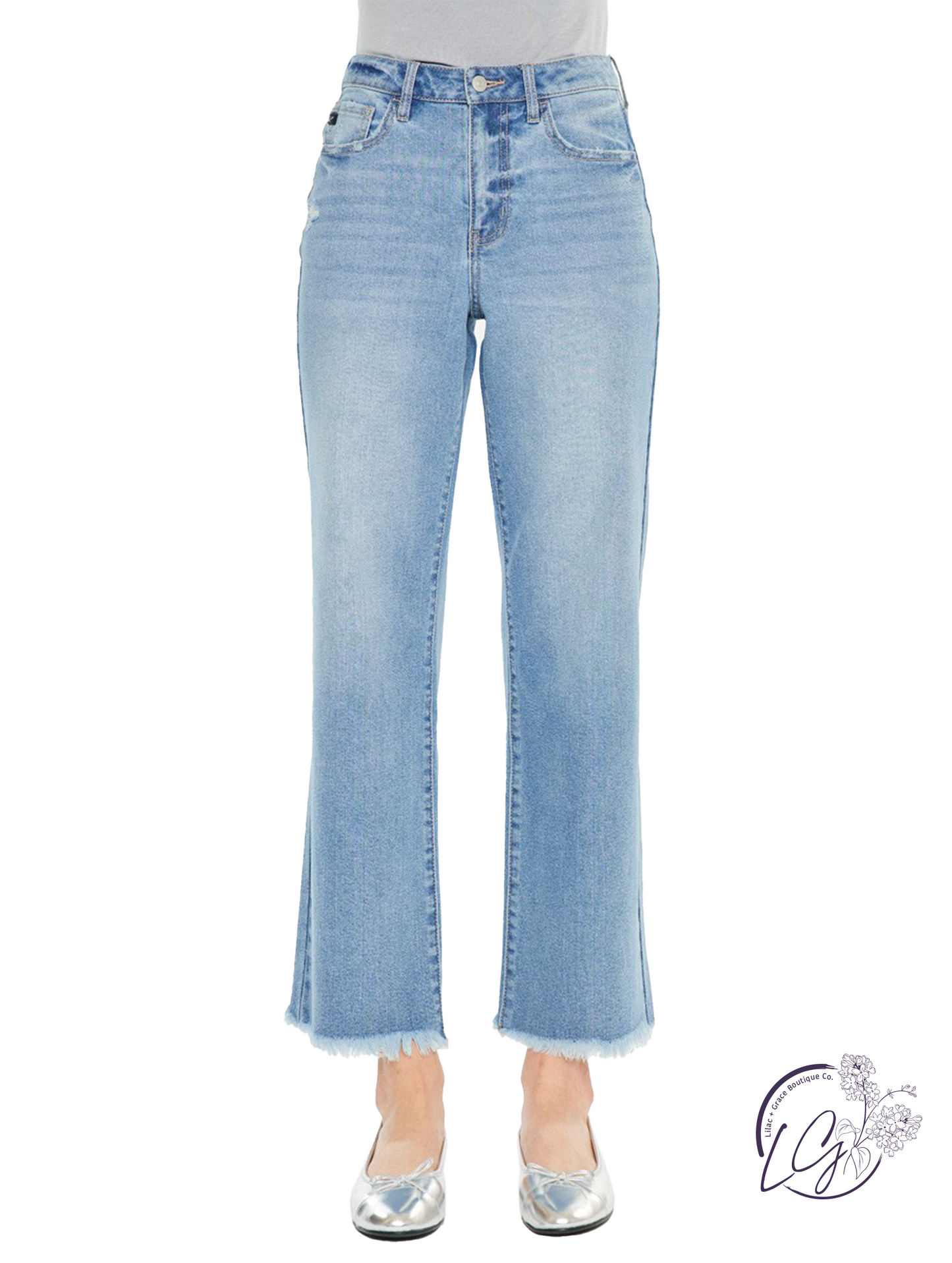 Sylvie High-Rise Slim Wide Leg Jeans by Kan Can
