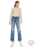 Tatum Mid-Rise True Straight Jeans by Kan Can