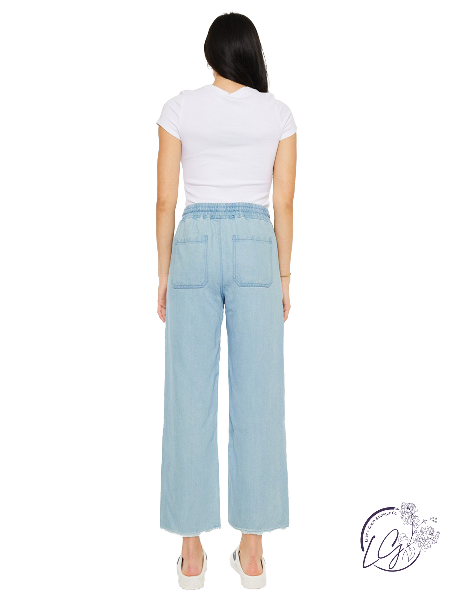 Ramona High-Rise Cropped Wide Leg Jeans by Kan Can
