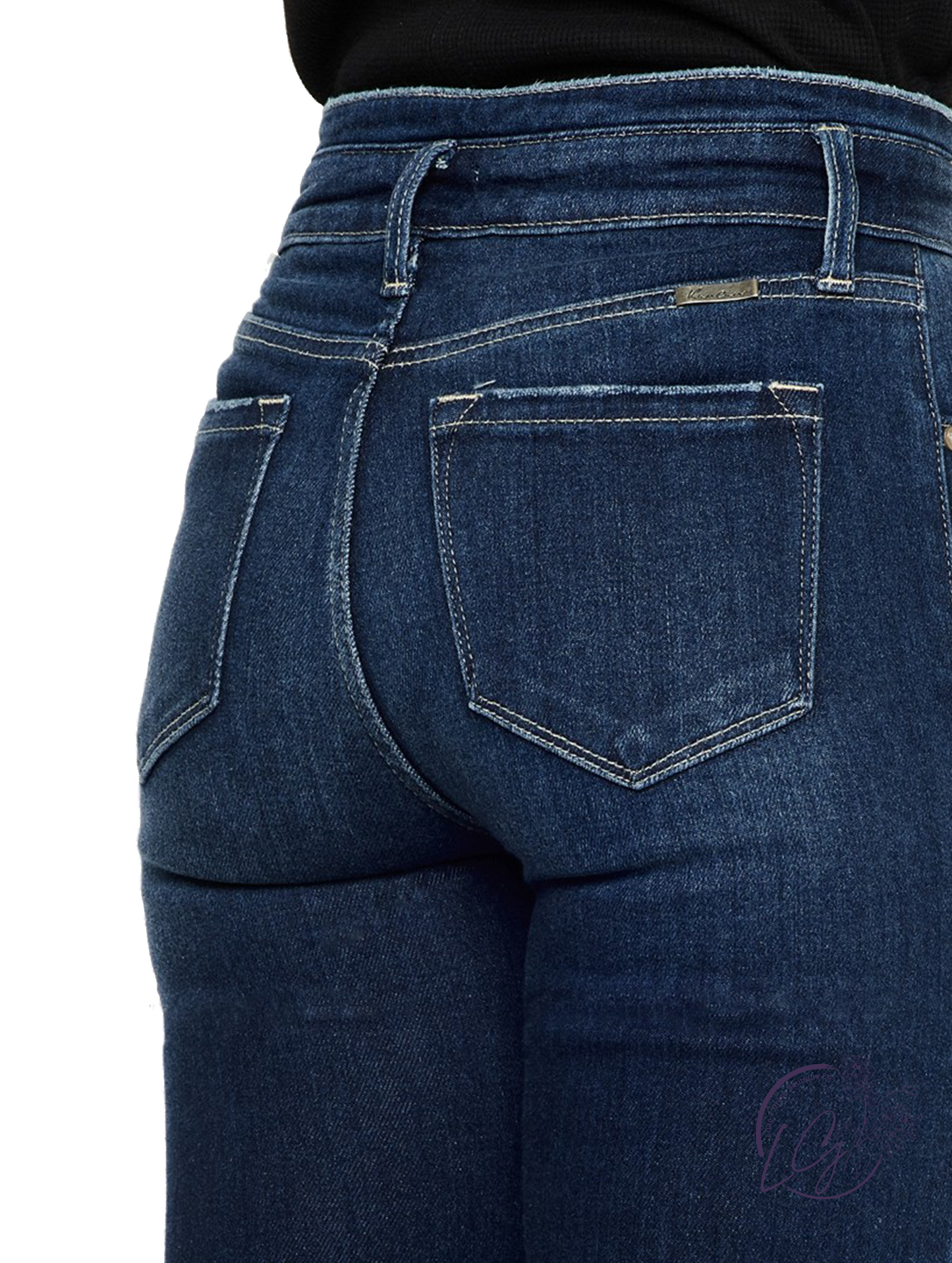 Odette High-Rise Wide Hem Bootcut Jeans by Kan Can