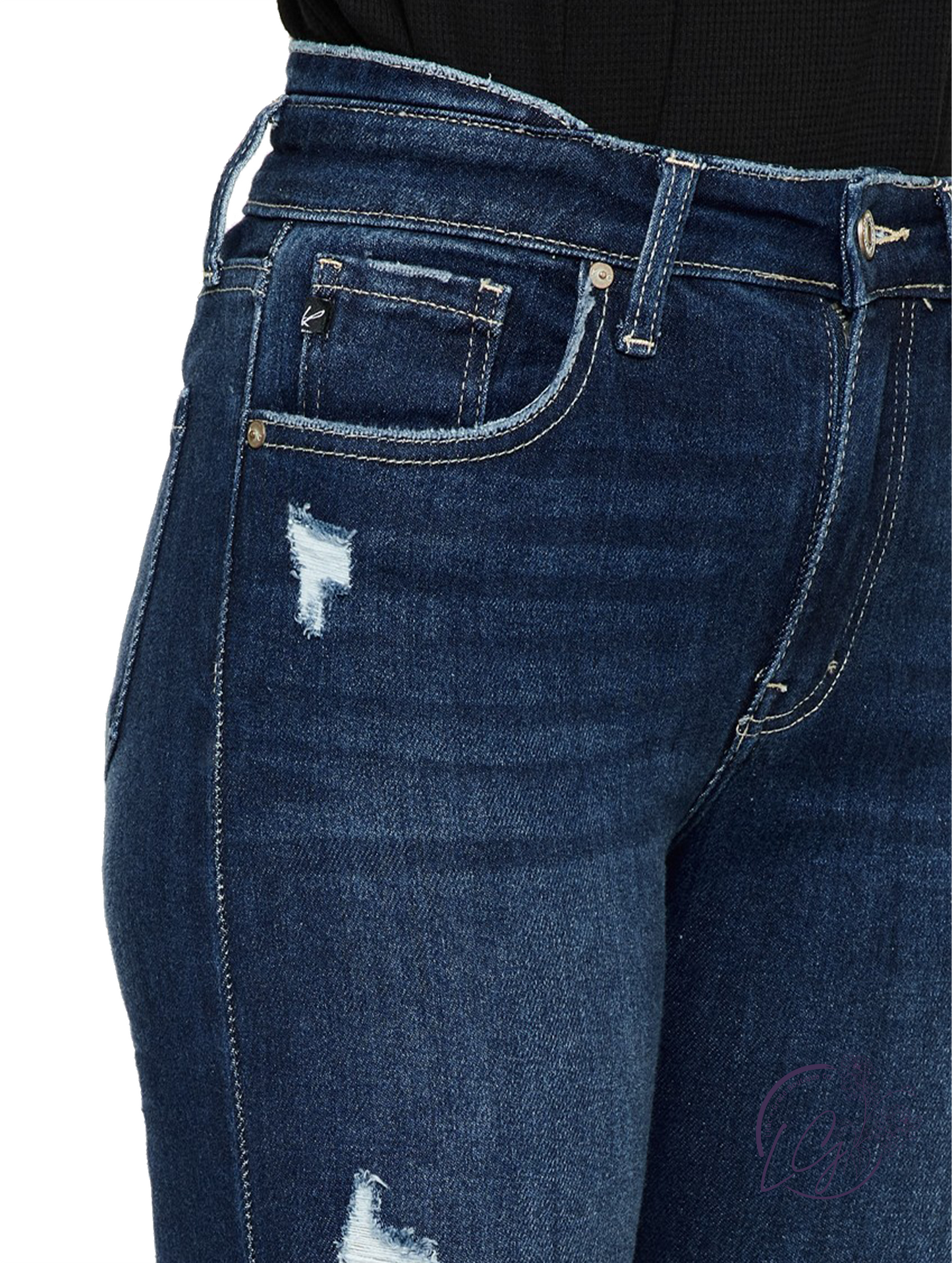 Odette High-Rise Wide Hem Bootcut Jeans by Kan Can