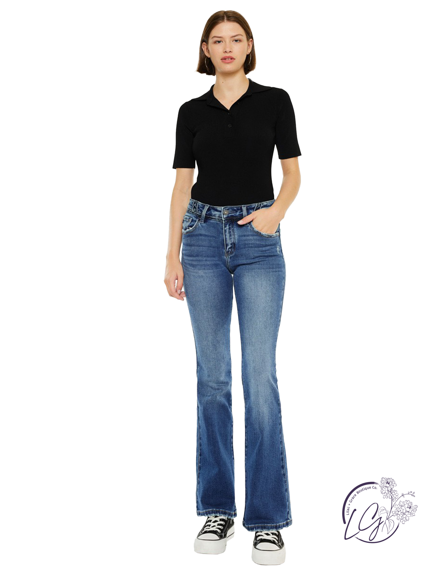 Hattie Mid Rise Flare Jeans