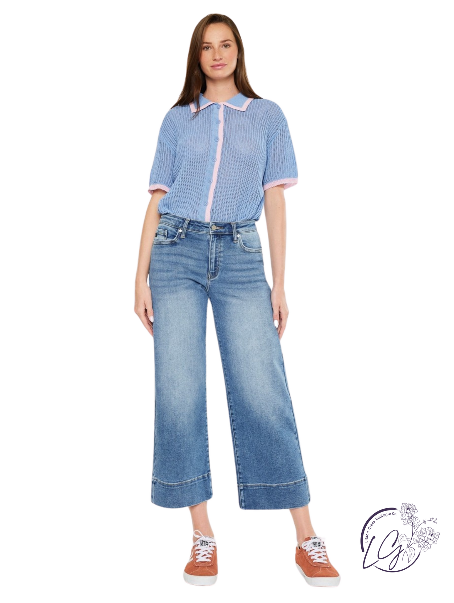 Veda High Rise Crop Wide Leg By Kan Can