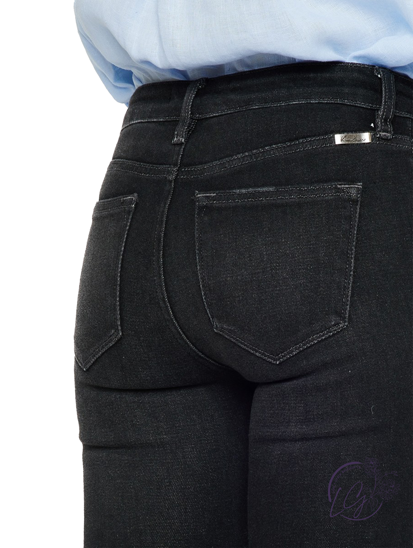 Nola Mid-Rise Button Fly Distressed Flare Jean by KanCan