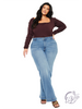 Curvy Kathleen High-Rise Trouser Wide Leg Jeans by Kan Can