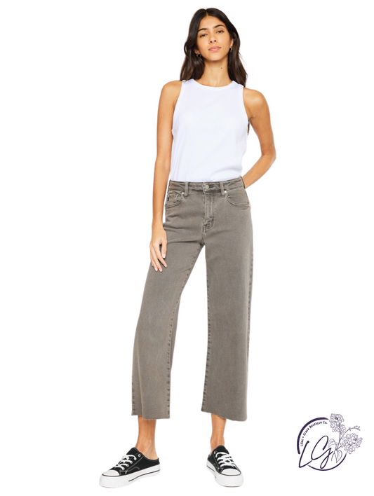 Charlee High Rise Crop Wide Leg by KanCan