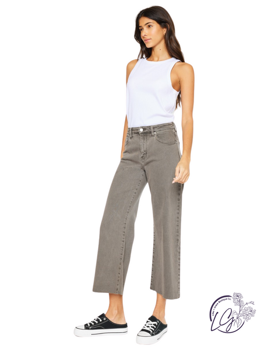 Charlee High Rise Crop Wide Leg by KanCan