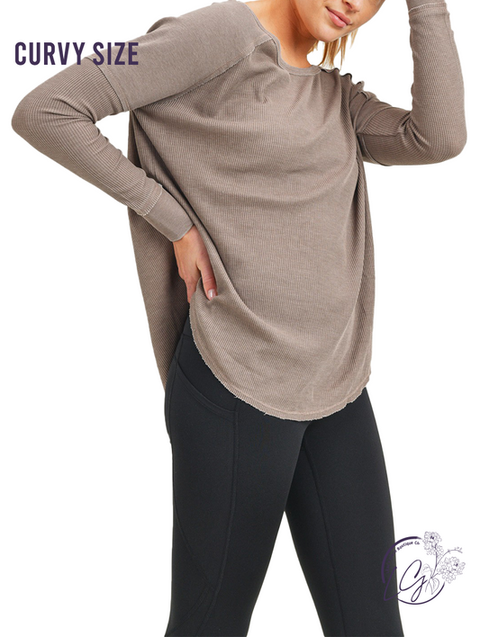 Curvy Training Waffle Raglan Tee