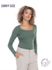 Curvy Streamline Scoop Neck Top