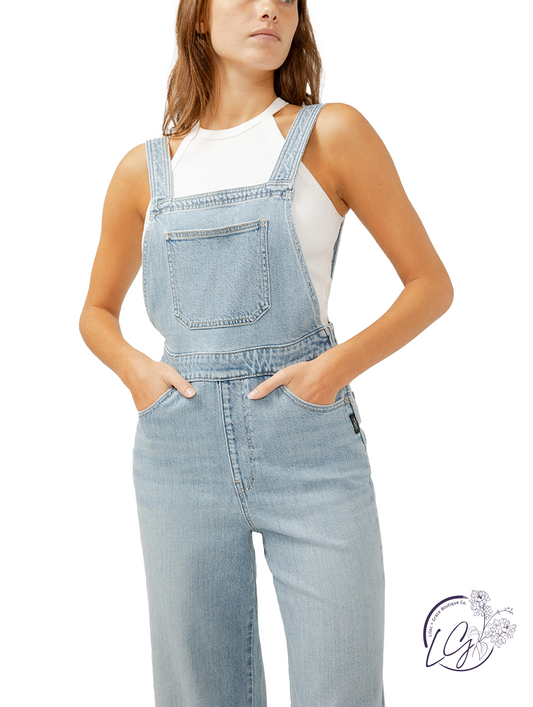Mirabelle Wide Leg Overall Jeans by Silver Jeans