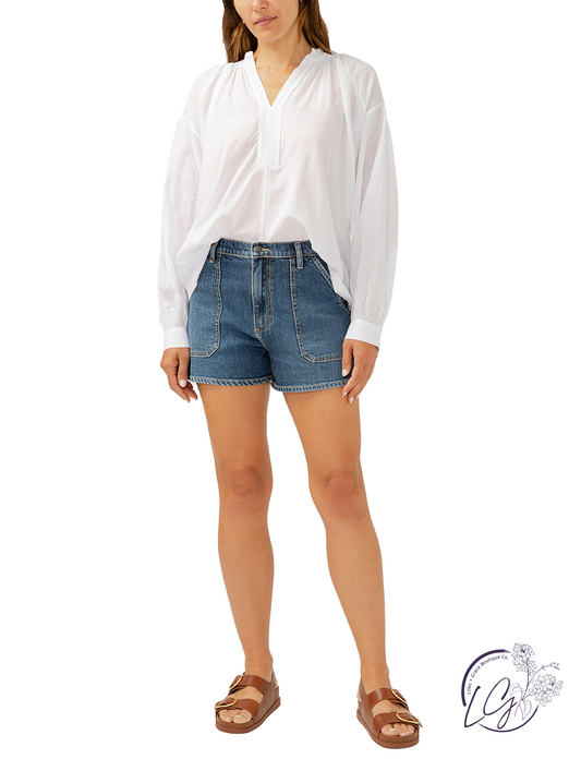 Marcelline High-Rise Utility Shorts by Silver Jeans