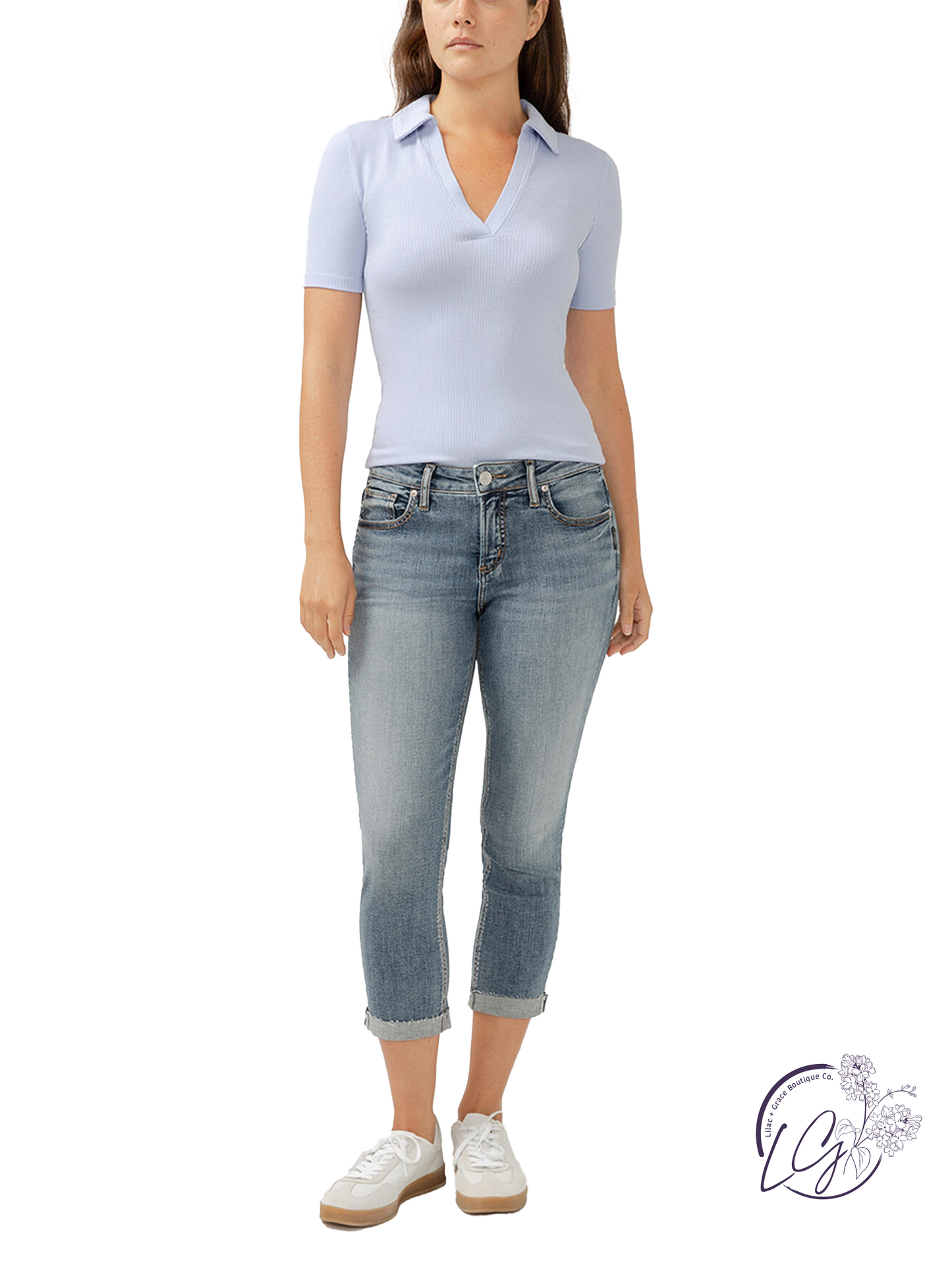 Giovanna Mid-Rise Capri  by Silver Jeans