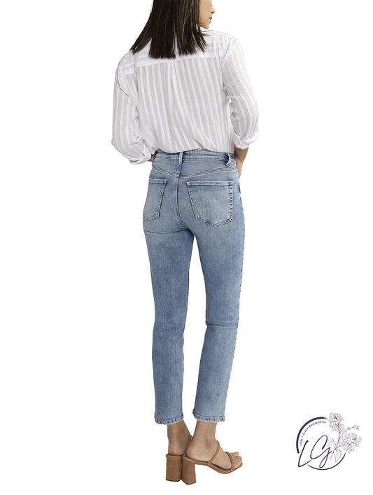 Jacqueline High Rise Straight Leg Jeans by Silver Jeans