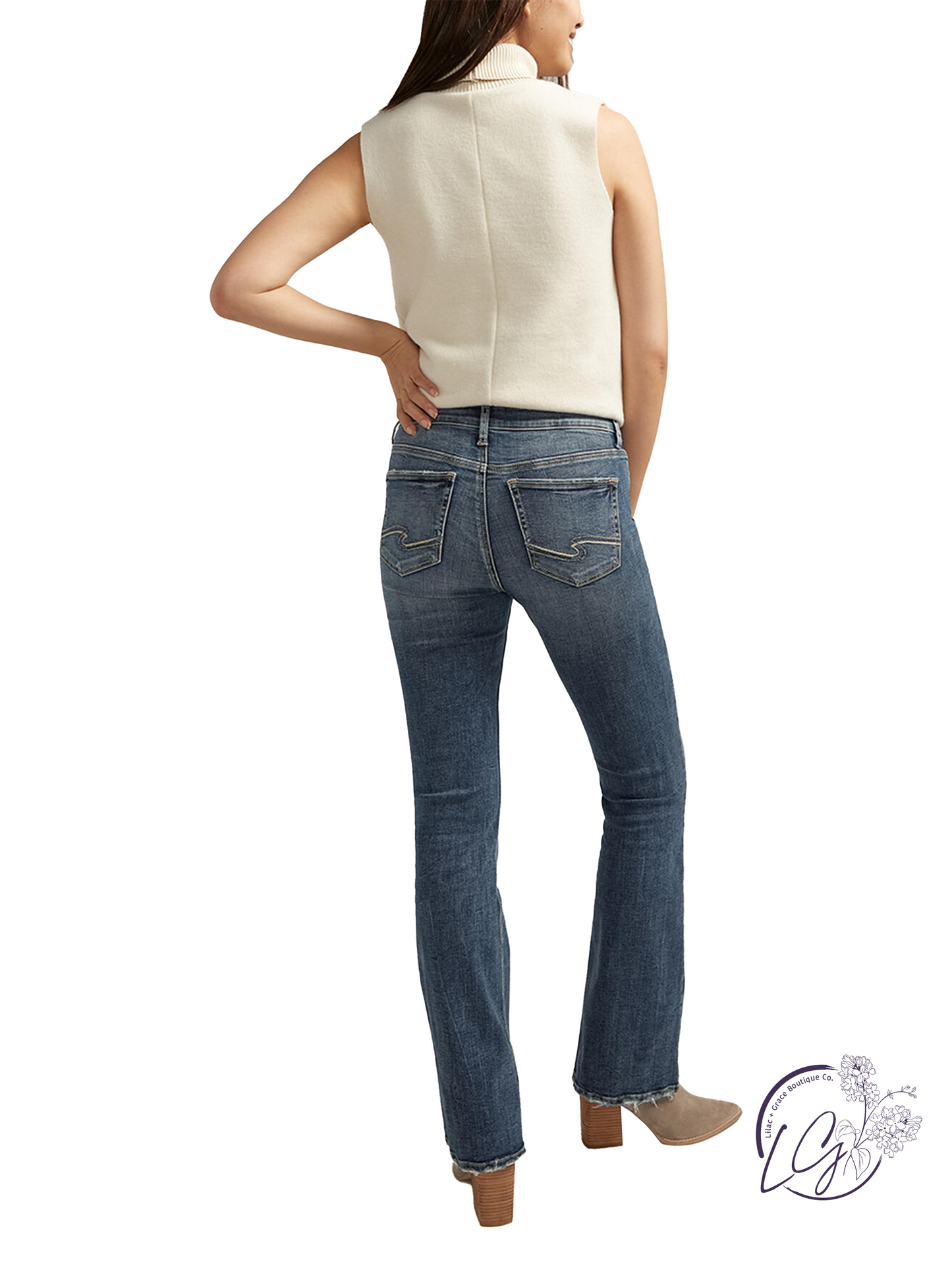 Farrah Suki Mid Rise Bootcut Jeans by Silver Jeans