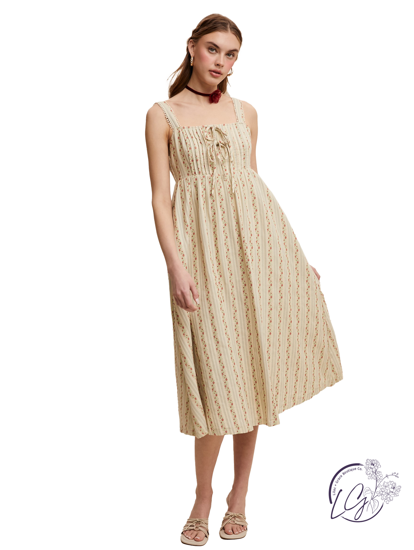 Stitchtrail Striped Midi Dress