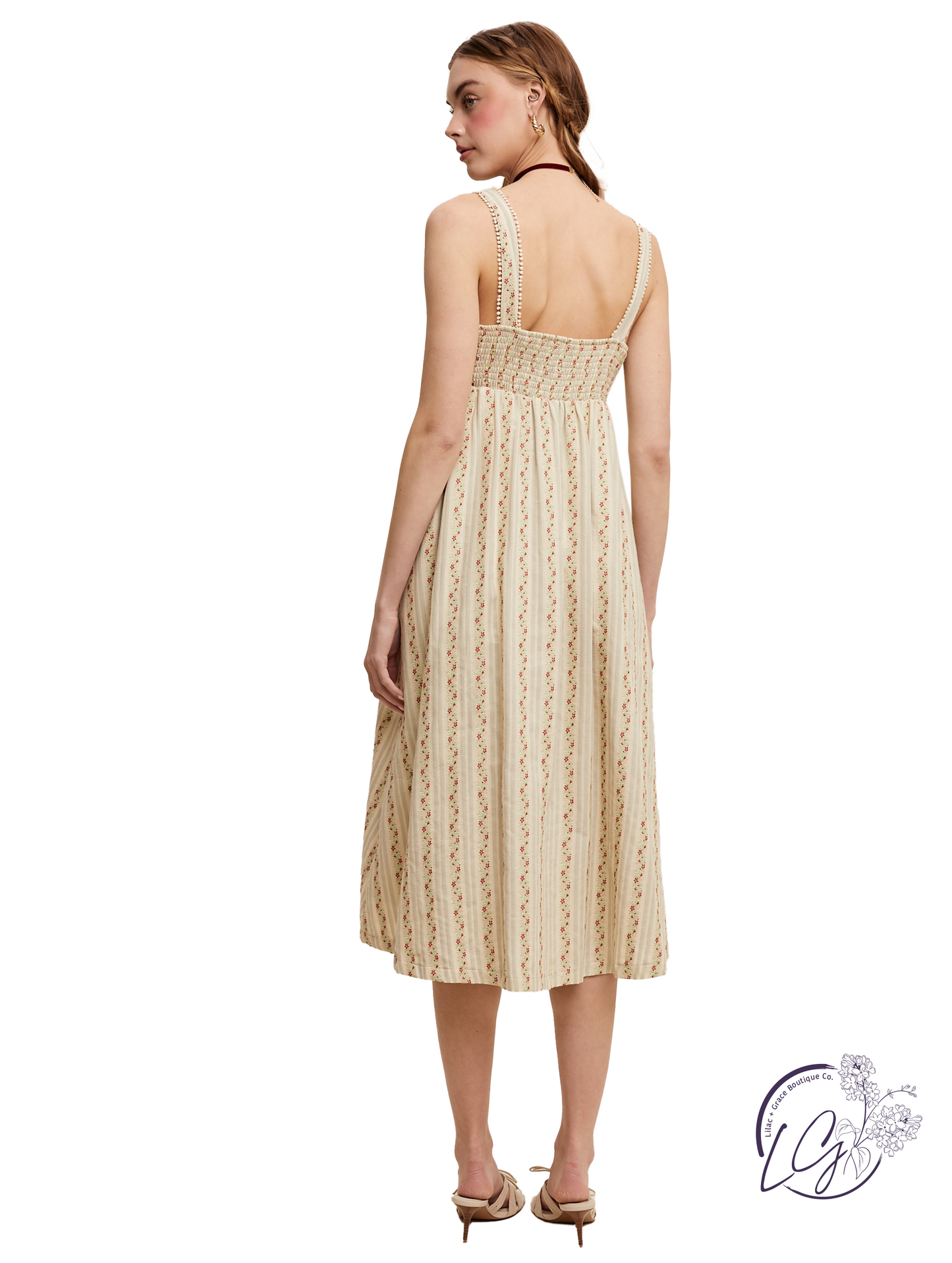 Stitchtrail Striped Midi Dress