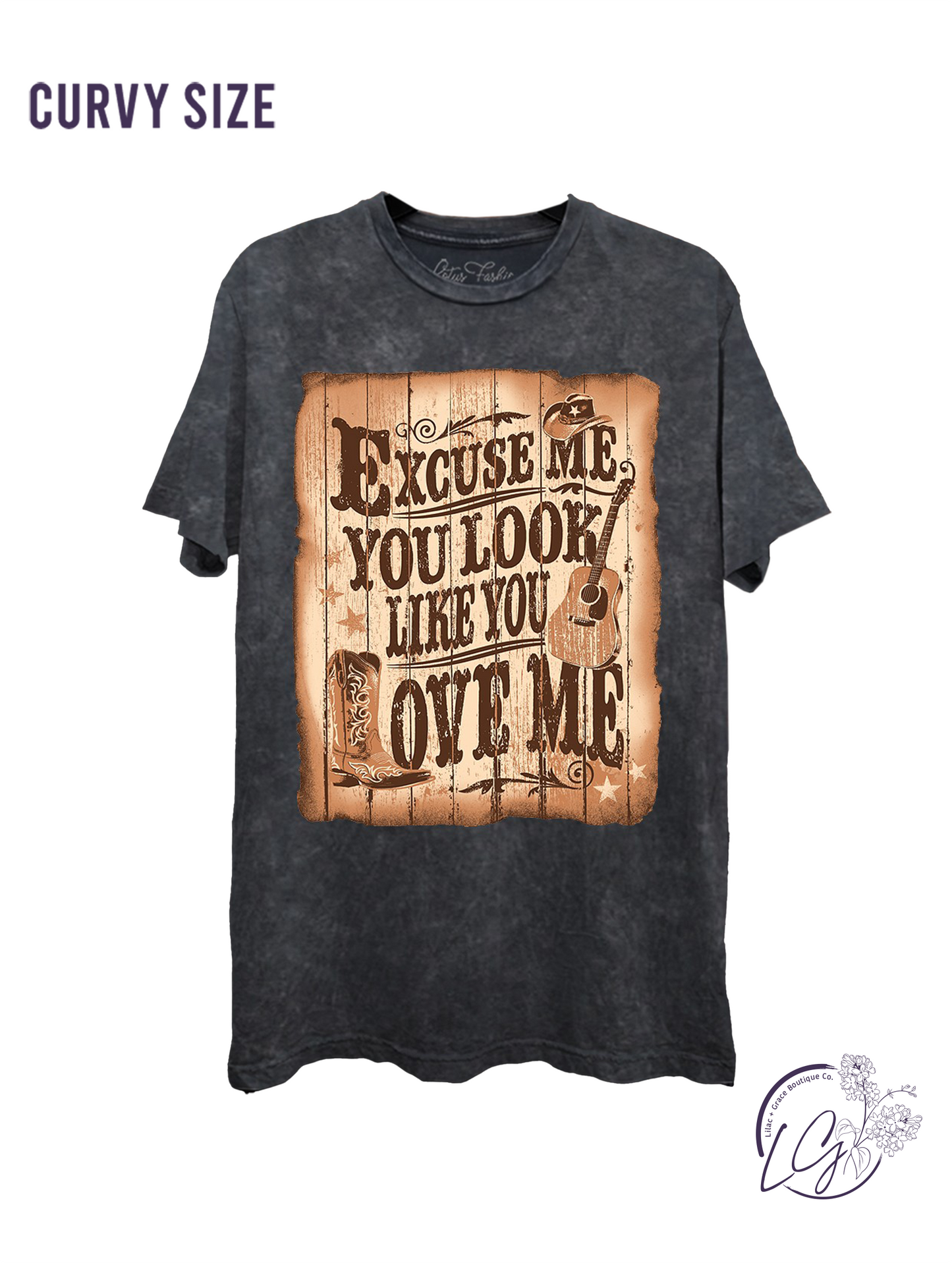 Curvy Excuse Me You Look Like You Love Me Graphic Top