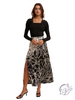 Monochrome Floret Flow Skirt