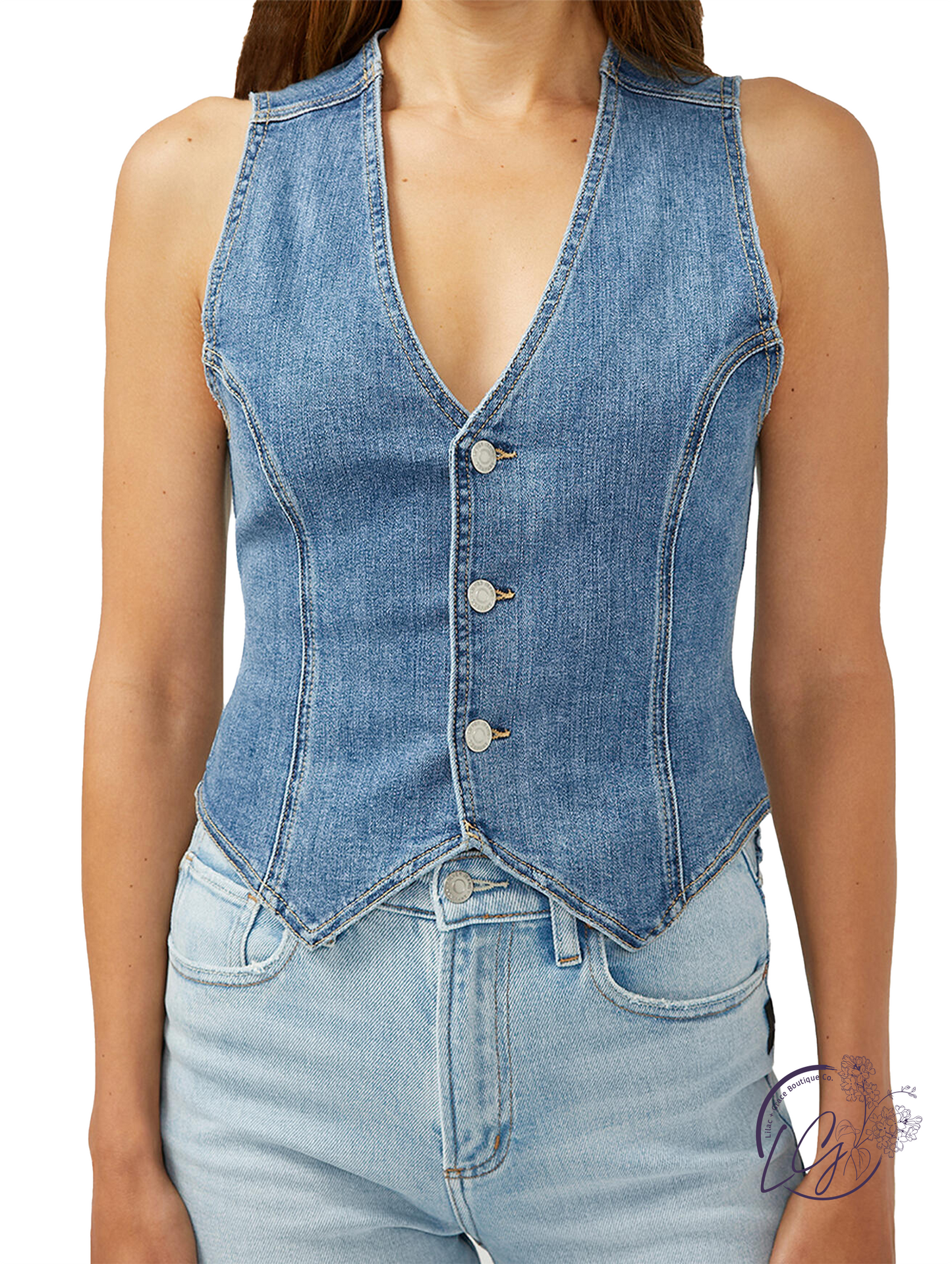 Roux Denim Vest by Silver Jeans