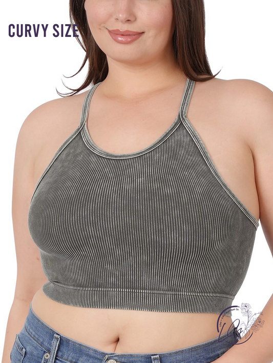 Curvy Fitness Washed Sport Bra