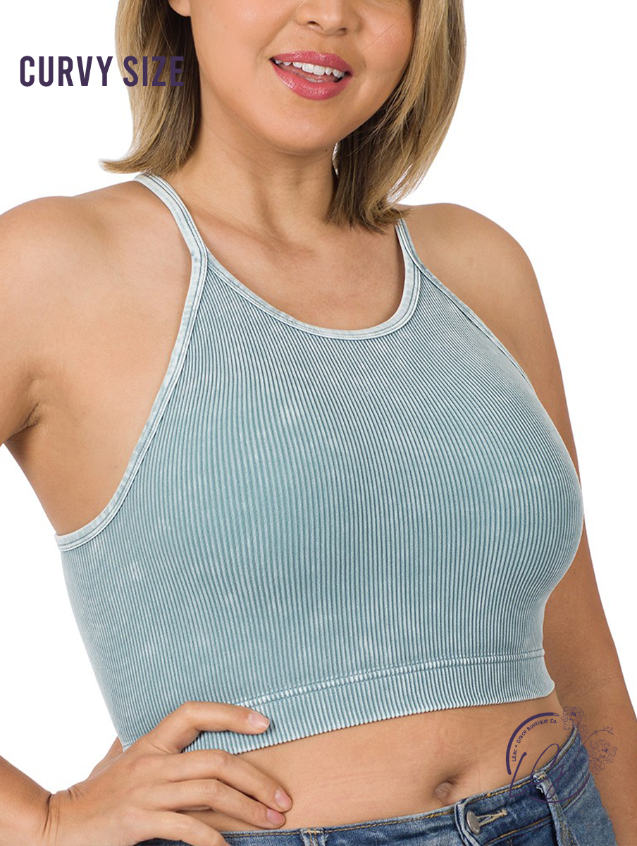 Curvy Fitness Washed Sport Bra