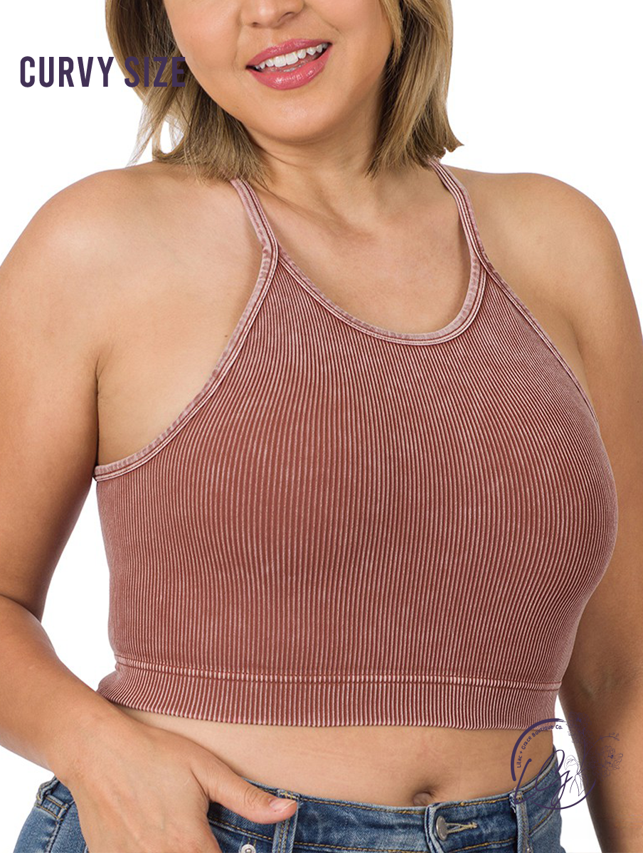 Curvy Fitness Washed Sport Bra