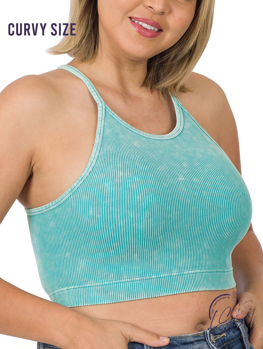 Curvy Fitness Washed Sport Bra