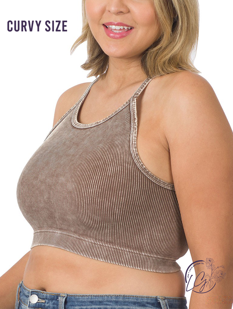 Curvy Fitness Washed Sport Bra