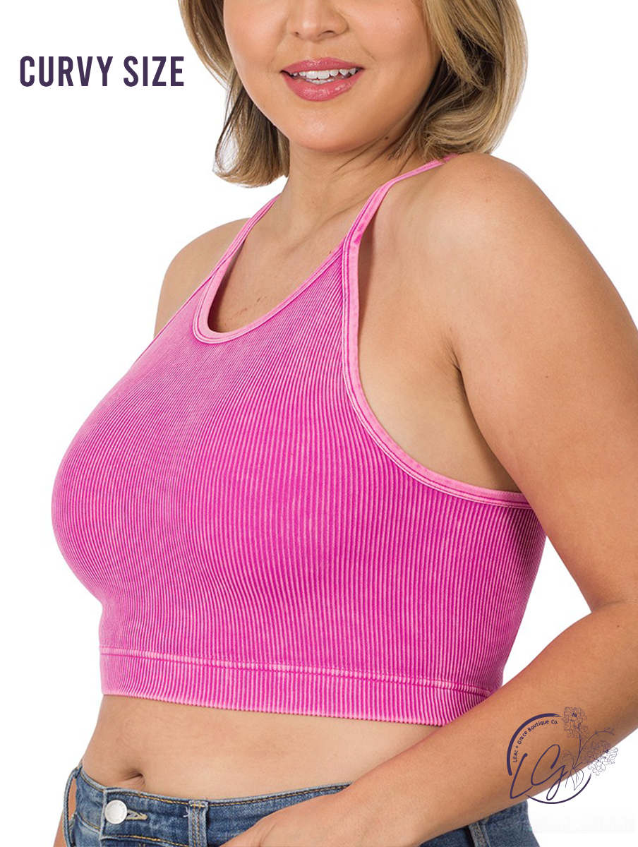 Curvy Fitness Washed Sport Bra
