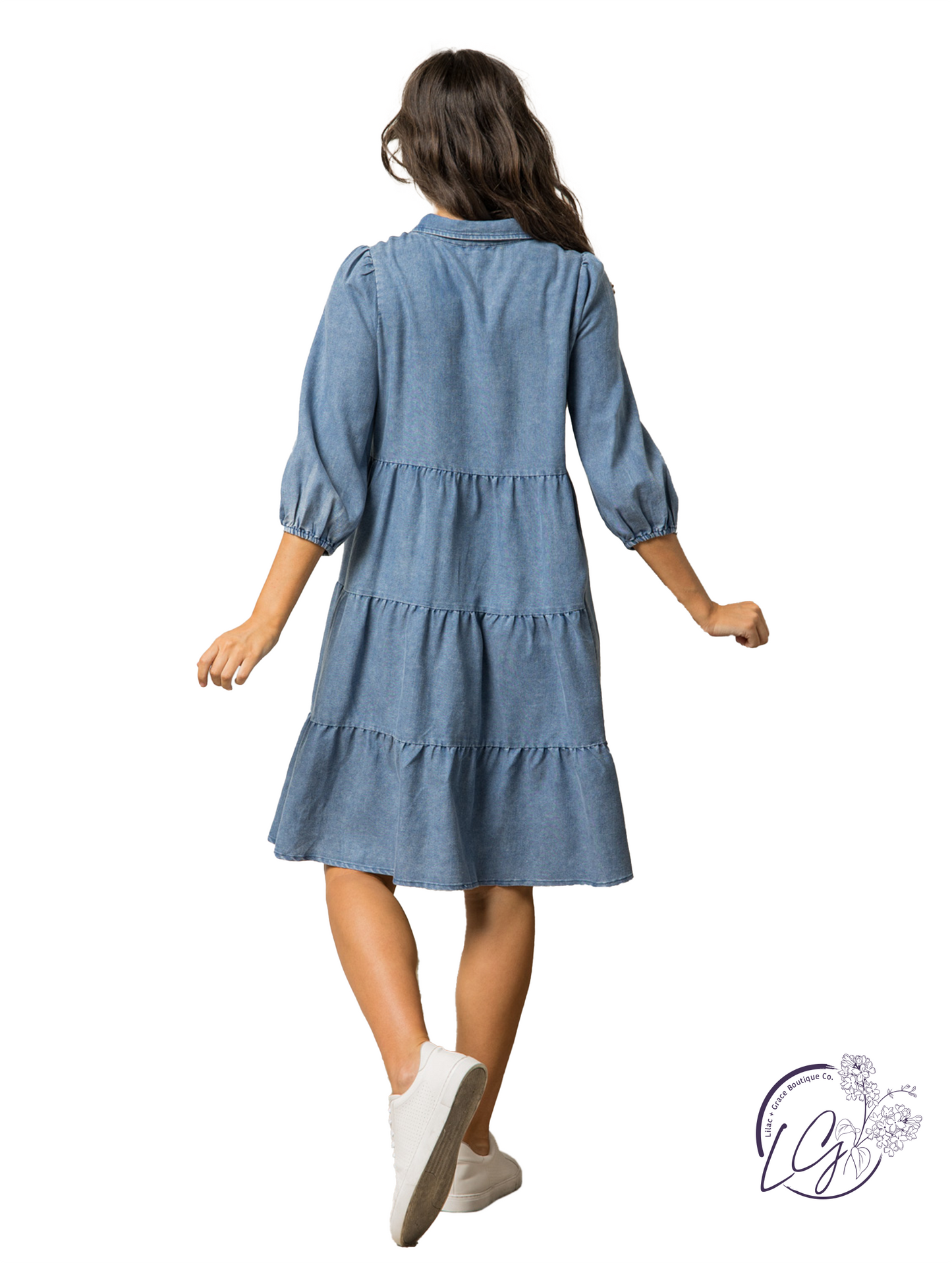 City Hums Low Denim Dress