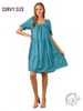 Curvy Teal Dreams Drift Dress