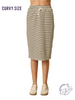 Curvy Harbor Lines Striped Midi Skirt