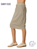 Curvy Harbor Lines Striped Midi Skirt