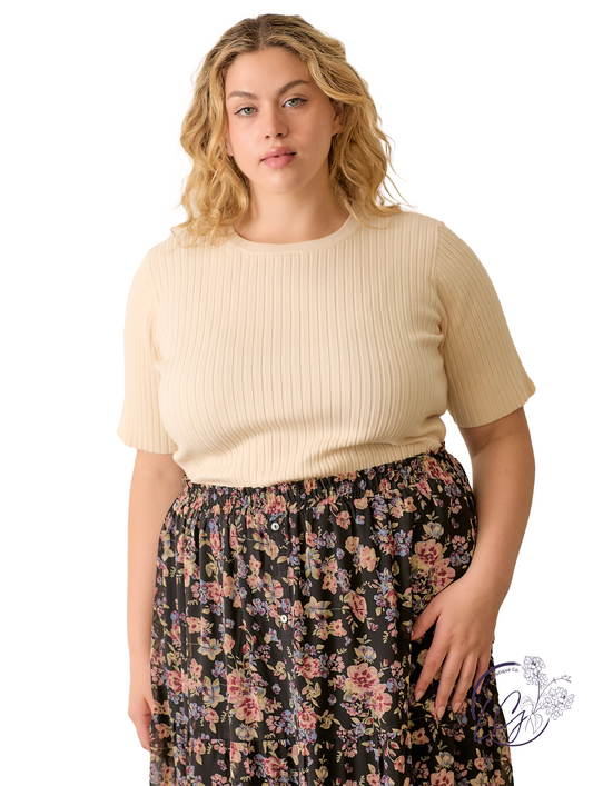 Curvy Contour Lines Sweater Top