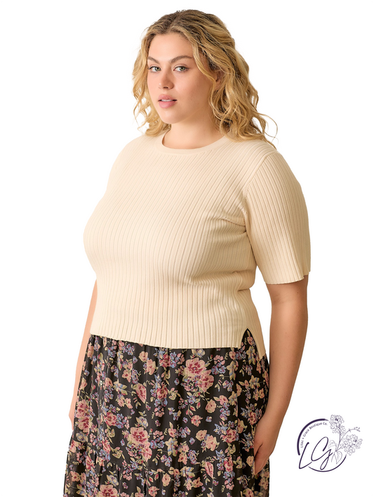 Curvy Contour Lines Sweater Top