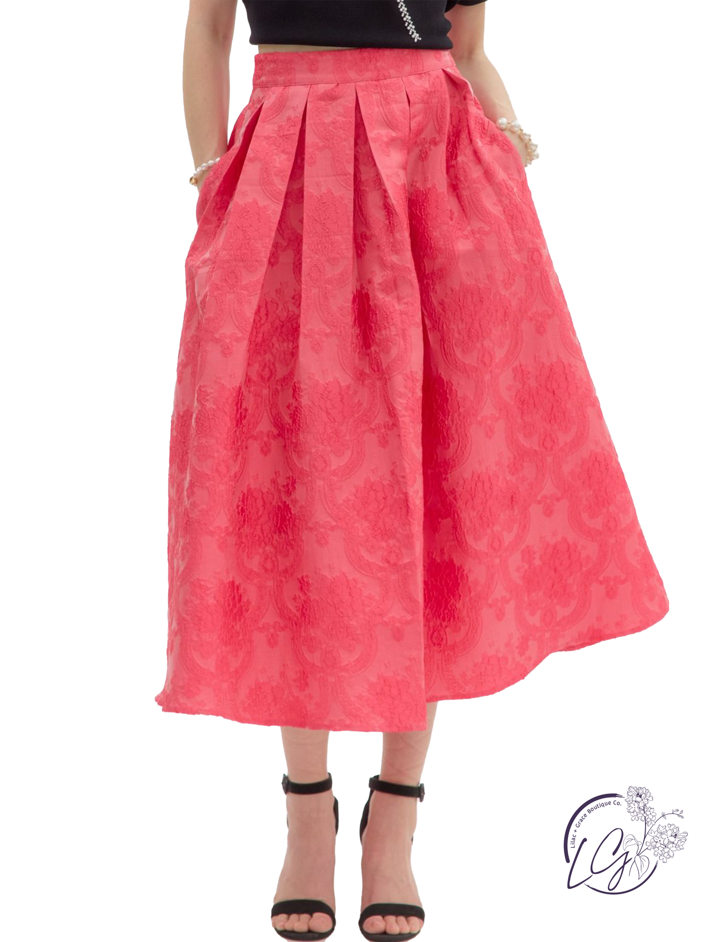 Echofern Pleated Midi Skirt