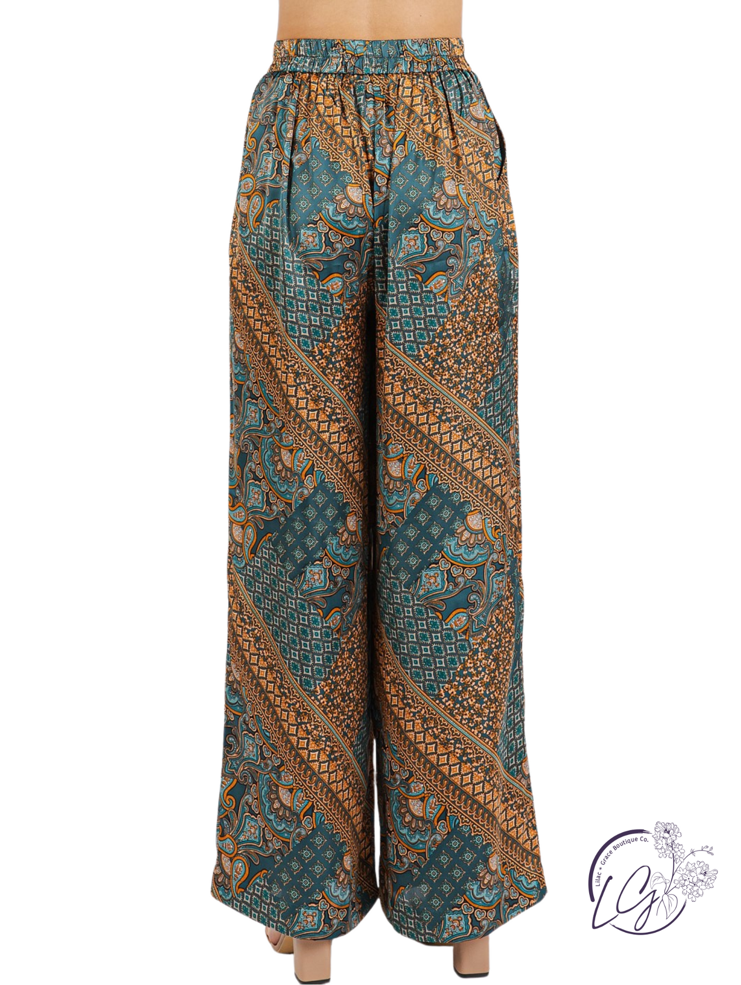 Satin Dusk Paisley Patchwork Pant