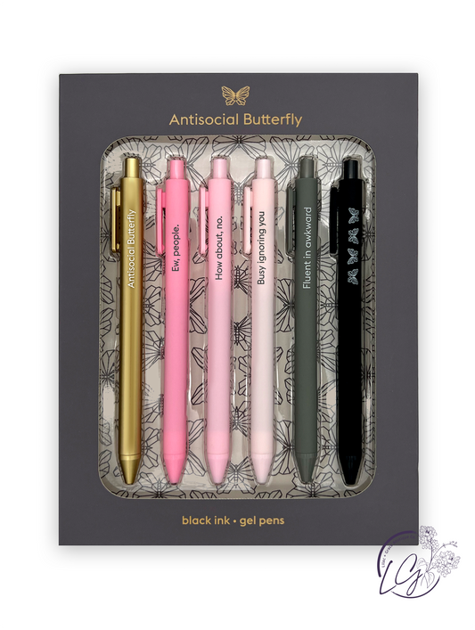 Antisocial Butterfly Pen Set