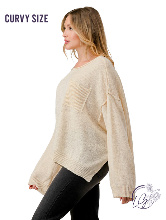 Curvy Fall Basic Oversized Sweater