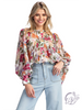 Curvy Faded Gardenlight Blouse Top