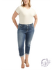 Curvy Zuri Mid Rise Luxe Stretch Capri by Silver Jeans