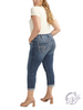 Curvy Zuri Mid Rise Luxe Stretch Capri by Silver Jeans