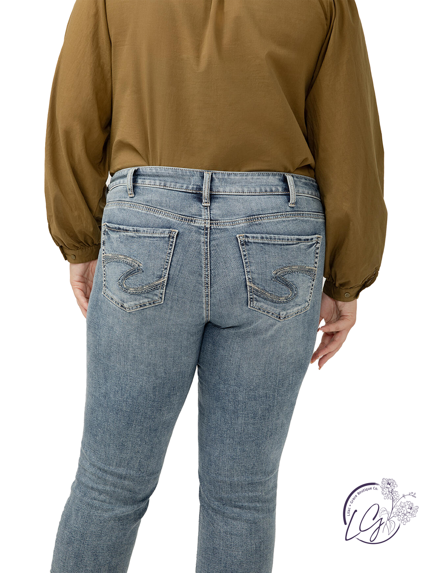 Curvy Renata Mid-Rise Luxe Stretch Capri by Silver Jeans