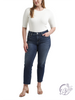 Curvy Salem Mid Rise Straight Crop Jeans by Silver Jeans