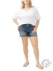 Curvy Damaris Mid-Rise Denim Shorts by Silver Jeans